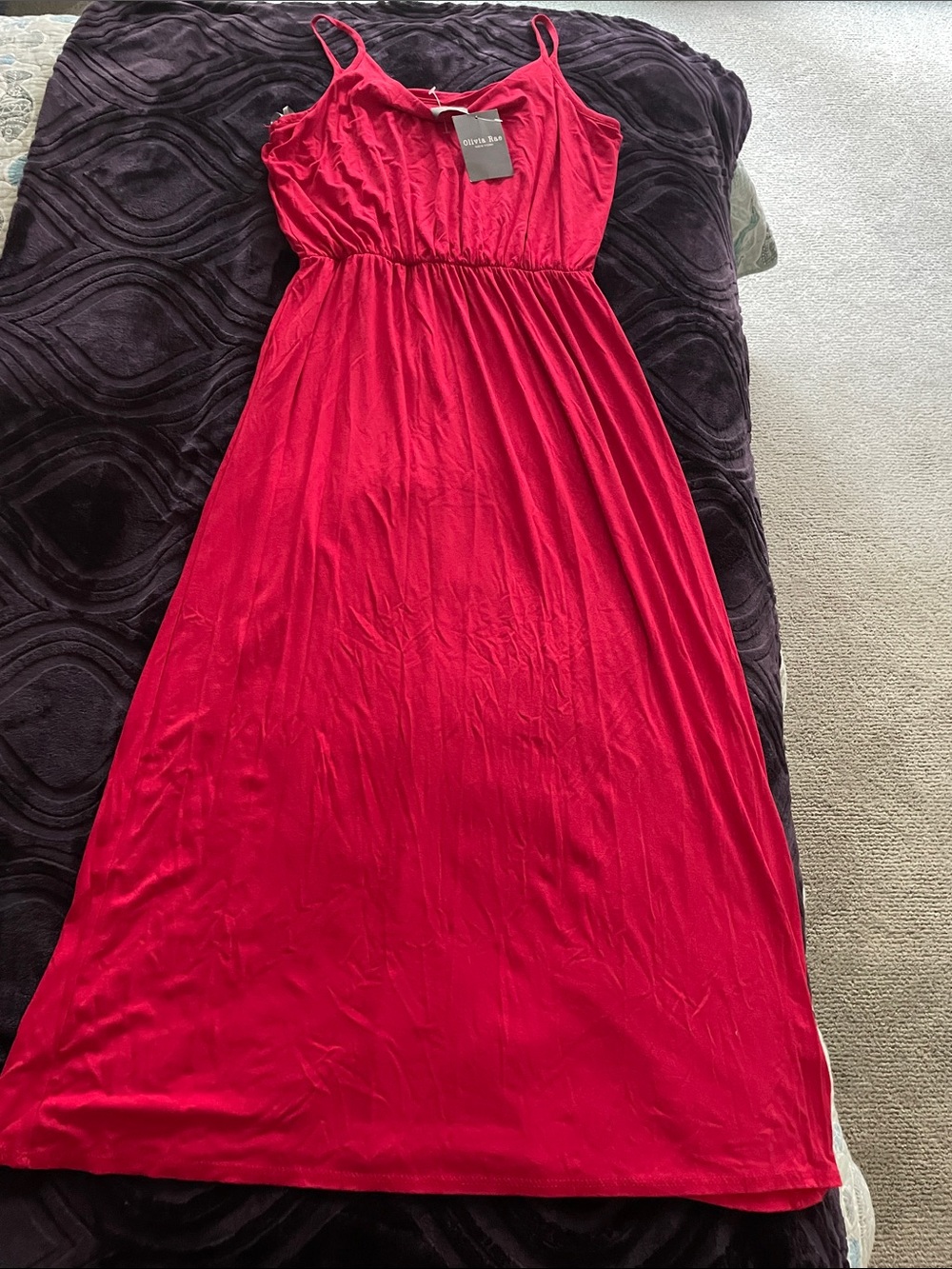 Olivia Rae Red Spaghetti-Strap Maxi Dress